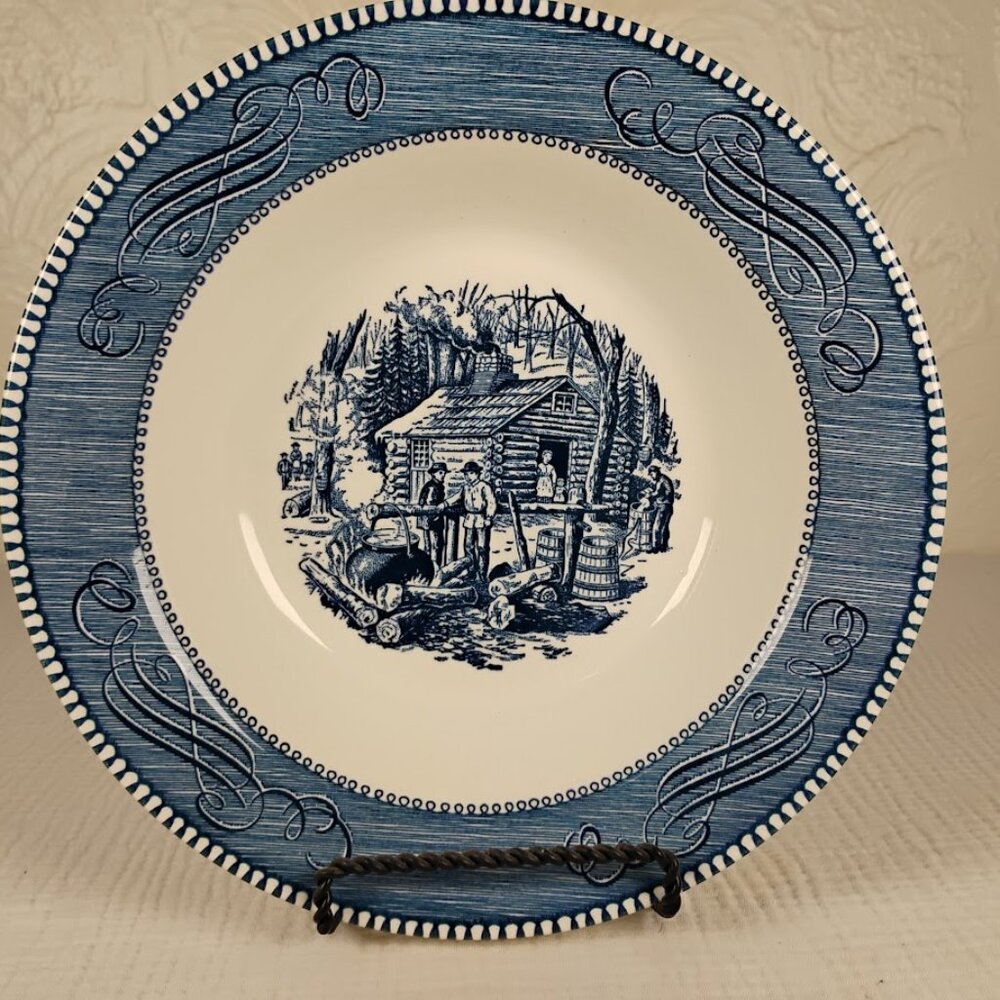 Currier & Ives Blue Bowl Replacement Piece